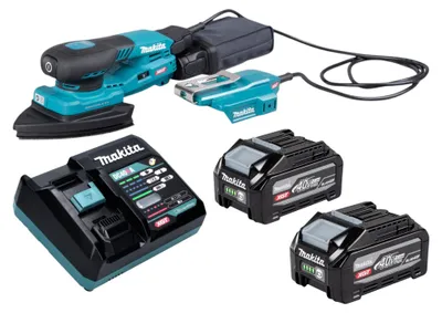 Productafbeelding van Makita BO 006 CGU201 accu-deltaschuurmachine 40 V max. 100 x 150 mm 3,0 mm slag Brushless + 2x accu 4,0 Ah + oplader