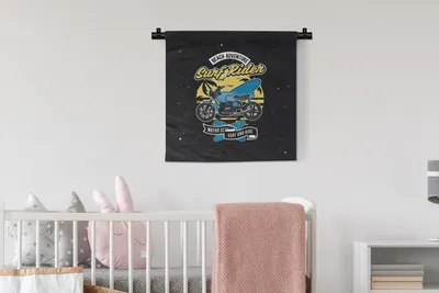 Produktbild von MuchoWow® Wandteppich Wandbehang Motor - Vintage - Strand 60x60 cm Tapisserie Dekoration Wandtuch - Dekorationen - Wand Decke