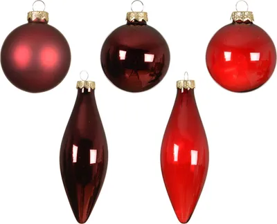 Produktbild von Weihnachtskugeln Glas 6-11,7cm 10er Set - Ochsenblut