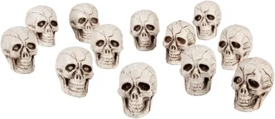 Productafbeelding van Doodshoofd-set - Set van 12 - 4 x 3 cm