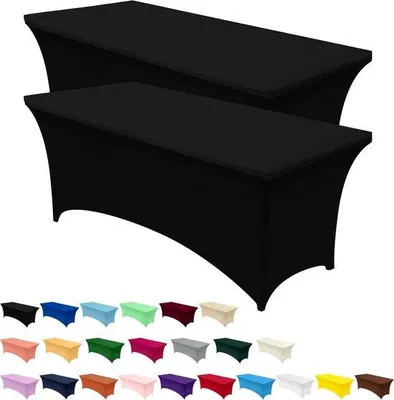 Obrázok produktu pre Elastický obrus na stôl, čierny, 183 x 76 cm, látka