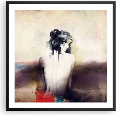 Produktbild von Gerahmtes Poster - Schwarzer Rahmen - Frau handeln nackt - 60x60 cm - Wand Bild - Wanddeko - Wandbilder - Kunstposter - Wandposter - Bilderrahmen - Bilder - Kunstdruck - Wandbild - P2BAC60x60-3657