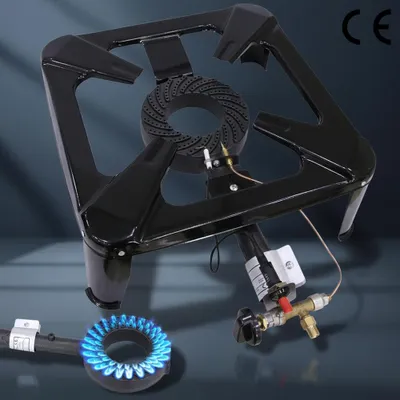 Obrázok produktu pre Stoličkový sporák piezoelektrické zapaľovanie 4 nohy 10,5 kW plynový sporák liatinový horák oceľ