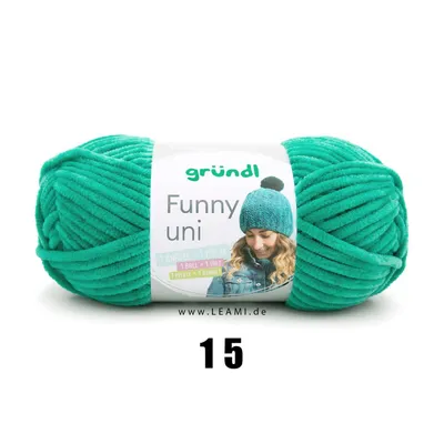 Produktbild von Gründl Chenillegarn Funny uni,100g/120m,Babywolle,100% Polyester,Häkel-und Strickgarn 15 smaragd