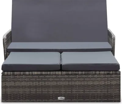 Immagine prodotto di Set Divani da Giardino 2 pz con Cuscini in Polyrattan Grigio
