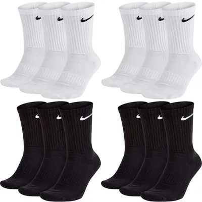 Produktbild von 12 Paar Nike Socken Herren Damen Lang - Farbe: 6 Paar weiss 6 Paar schwarz - Größe: 34-38