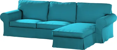 Produktbild von Dekoria Bezug für Ektorp 2-Sitzer Sofa mit Recamiere, türkis, Ektorp 2-Sitzer Sofabezug mit Recamiere