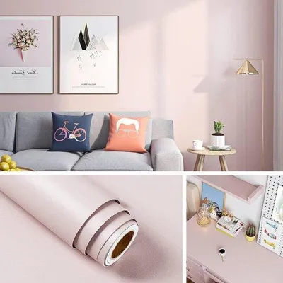 Produktbild von Famanu Wandtapete Entfernbare Tapete - Matte Rosa - 40CMx5M