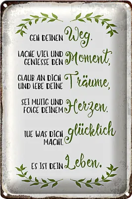 Produktbild von Blechschild Spruch 18x12cm geh deinen Weg lache viel