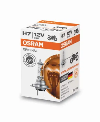 Zdjęcie produktu dla Osram ORIGINAL H7, halogenowa żarówka do reflektorów, 64210MC, 12 V, opakowanie składane (1 szt.) ▶ Żarówka samochodowa klasy premium z certyfikatem E  Wysyłka z Niemiec