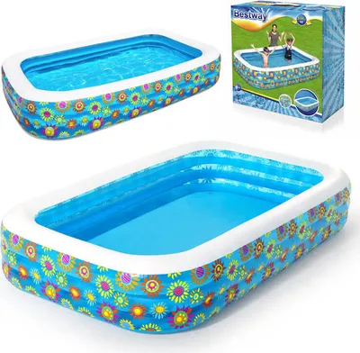 Produktbild von Bestway® Family Pool Happy Flora 305 x 183 x 56 cm, eckig