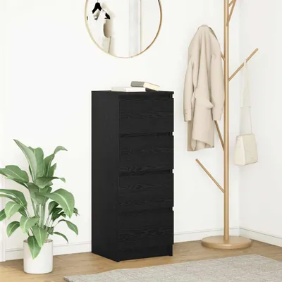 Image de vidaXL Sideboard noir imitation chêne 37,5x35x99 cm Bois composite