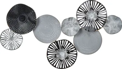 Image de BELIANI Décoration murale noir et gris en fer 78 x 49 cm décoration murale artisanale industrielle moderne accessoires de maison