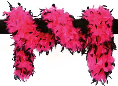 Produktbild von Deluxe Federboa Federschal pink-schwarz 180cm