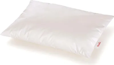 A white pillow on a white background.