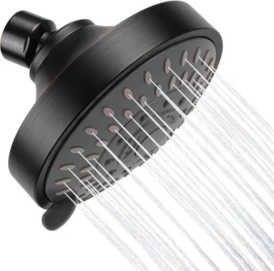 Productafbeelding van Douchekop voor ontspannende douches, 5-standen, messing, 10,2 cm, krachtige waterstraal, zelfs bij lage waterdruk