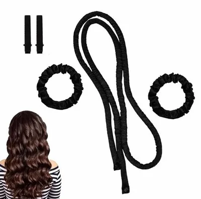 Image de Bandeau Unyqoos® pour boucler les cheveux sans chaleur : accessoire de coiffage doux et réutilisable, avec élastiques et pinces, adapté aux cheveux courts et longs