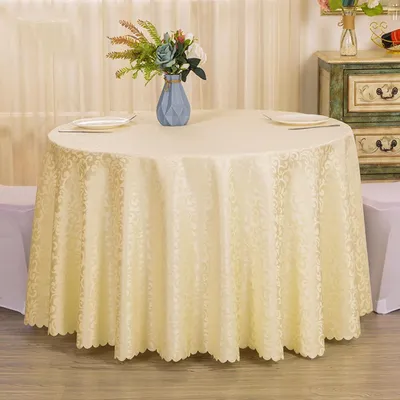 Produktbild von Tischdecke Rund Beige Gelb Polyester 260 cm