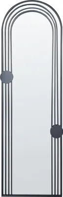 Produktbild von BELIANI Wandspiegel Schwarzes Metall 45 x 146 cm Wandmontierter dekorativer Spiegel Hängende Dekoration im Vintage-Stil