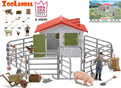 Obrázek produktu pro Zoolandia zvířátka farma s doplňky 2druhy v krabičce.