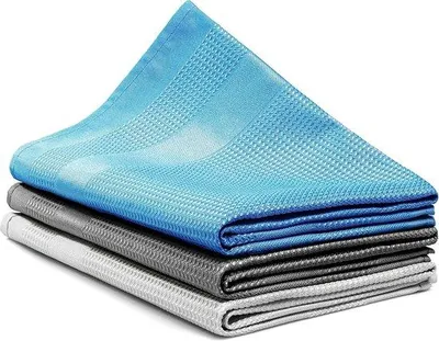 Produktbild von Famanu Mikrofasertücher für streifenfreies Fensterputzen - Set von 3