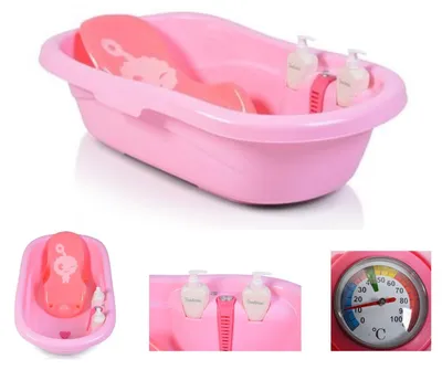 Produktbild von Moni Babybadewanne Santorini, Zubehör 90 cm Thermometer Shampoospender ab Geburt