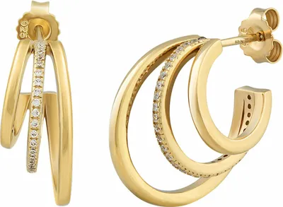 Produktbild von cai Creole 925/- Sterling Silber 1,9cm gelb Zirkonia Zirkonia 358210218V