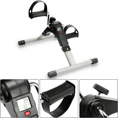 Produktbild von Jiubiaz Mini Bike Exercise Bike, bicykel Leg Trainer s LCD displejom, skladací pedálový trenažér, ľahko použiteľný bicyklový trenažér.