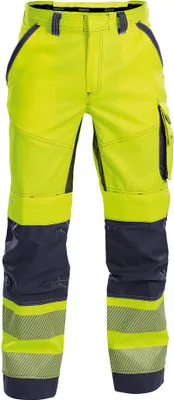 Produktbild von DASSY® Odessa Sommer Warnschutzhose mit Kniepolstertaschen NEONGELB/DUNKELBLAU Gr.56 Länge: STANDARD