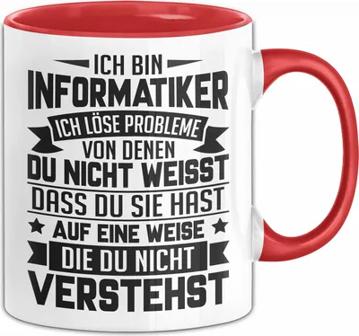 Produktbild von Informatiker Programmierer Pc Geschenke Ich Bin Informatiker Lustiger Nerd Programmierer Becher (Rot)