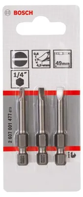 Produktbild von Schrauberbit Extra-Hart S 0,6 x 4,5, 49 mm, 3er-Pack