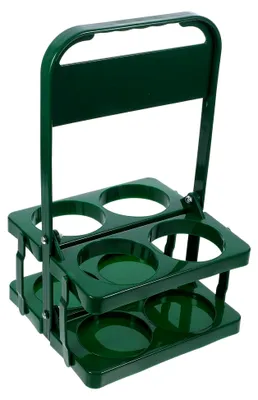 Produktbild von Faltbarer Bierflaschenträger aus robustem Kunststoff – Kompakter Halter für 4 Flaschen – Tragbarer Bierkorb für Picknick und Grillfest – Praktischer Getränkehalter