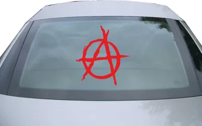 Produktbild von Indigos UG - Aufkleber Heckscheibe & Motorklappe DE2396 - rot - 600x545 mm - Anarchie - Auto Scheiben Fenster Heckklappe Tuning Racing JDM - Die cut