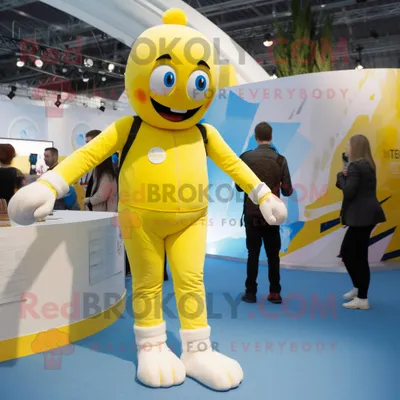 Immagine prodotto di Personaggio del costume della mascotte REDBROKOLY di Yellow Ice vestito con una tutina e bretelle