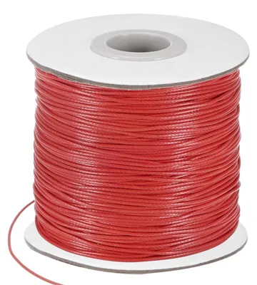 Gewachstes Polyester-Kordel, 170 m, 0,8 mm, rot