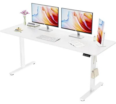 Obrázek produktu pro Elektrický výškově nastavitelný stůl, rozměry 170 x 60 cm, bílá barva