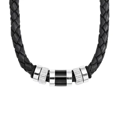 Produktbild von s.Oliver Jewel Herren Halskette Kette Leder Edelstahl SO688/1 - 9066681