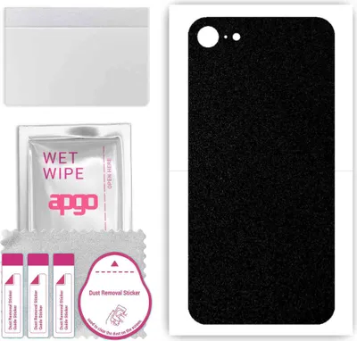 Produktbild von apgo Rückseite Schutzfolie, Skin, kompatibel mit Apple iPhone SE 2020, Hinten Displayschutzfolie aus Vinylfolie, kratzfest, einfache Montage - Mattschwarz