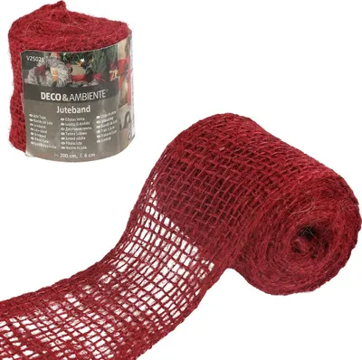 Produktbild von Videx® Deko-Juteband Rot 300 x 6 cm