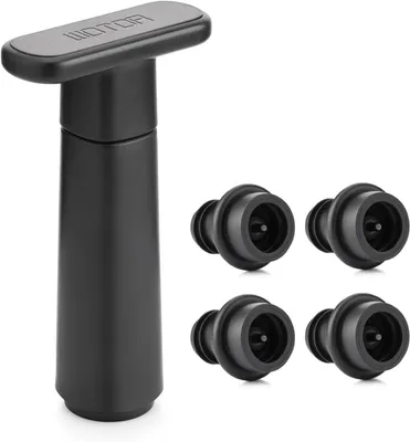 Productafbeelding van Wijn Vacuumpomp, 4 Stoppers, Wijnfles Sluitventiel, Herbruikbare Wijnstopper, voor Wijnbewaring