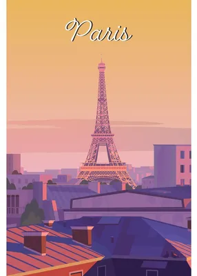 Image de Tableau sur toile illustration Tour Eiffel Paris 30x45 cm, Tableau mural moderne pour décoration intérieure