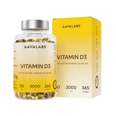 Produktbild von Aavalabs Vitamin D3 2000 IE | Immunsystem & Knochen | 365 Softgels