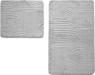 Immagine prodotto di Set WC Elegance - Set di 2 tappetini da bagno, antiscivolo e facili da pulire Grigio