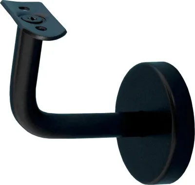 Produktbild von Montagefertiger Buche Handlauf / Geländer lackiert Ø 42 mm mit schwarzen Endstücken ohne Handlaufhalter / Länge: passende schwarze Handlaufhalter Modell E schwarz