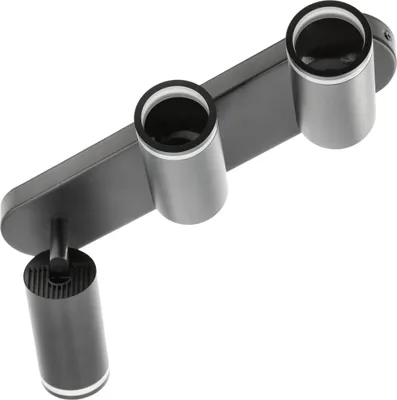 Produktbild von GTV - Deckenleuchte SOLIS | Schwenkbar 3*GU10 | Deckenstrahler 3 Flammig Schwarz, Deckenlampe Wandstrahler Drehbar, Spotlight Lampe Deckenspots für Küche, Schlafzimmer, Wohnzimmer (Ohne Leuchtmittel)