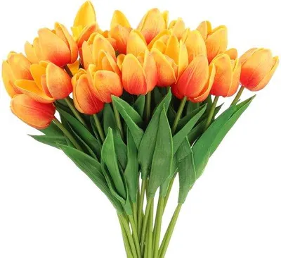 Image de Fleurs artificielles orange - Lot de 24 - Matériau durable