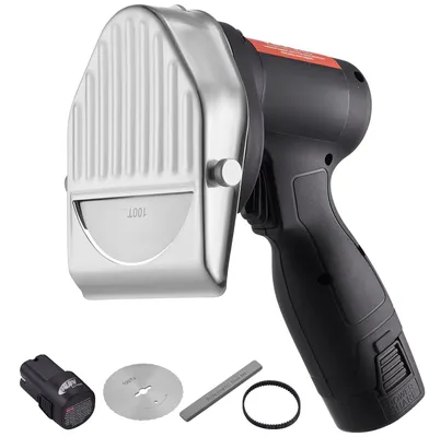 Image de VEVOR Trancheur de kebab 80 W, Couteau électrique sans fil Gyroscope, Couteau à kebab turc Schawarma 0-8 mm Épaisseur réglable, Commercial Kebab Slicer avec lames de 100 mm Noir