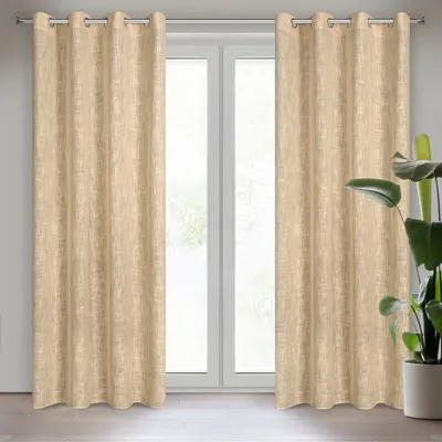 Zdjęcie produktu dla Zasłona LIREN beżowa 140x250 cm z oczkami