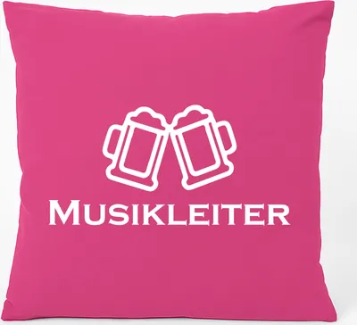 Produktbild von Huuraa Kissen Musikleiter Schützenfest 40x40cm mit Füllung Fuchsia Baumwolle Dekokissen Geschenkidee