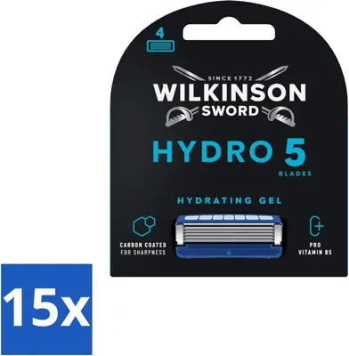 Produktbild von Wilkinson Sword – Nachfüllklingen – Hydro 5 Hautschutz – Schützend – 4 Klingen - Vorteilspack - 15 Stücke